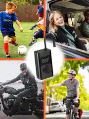 Черный автомобильный аккумуляторный насос, 2 в 1, черный