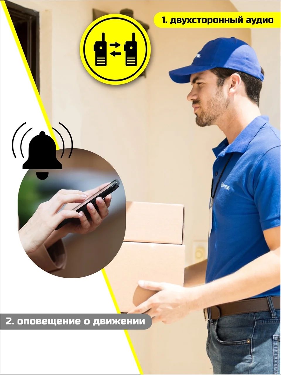 Белый камера видеонаблюдения Wi-Fi 4.0 MP