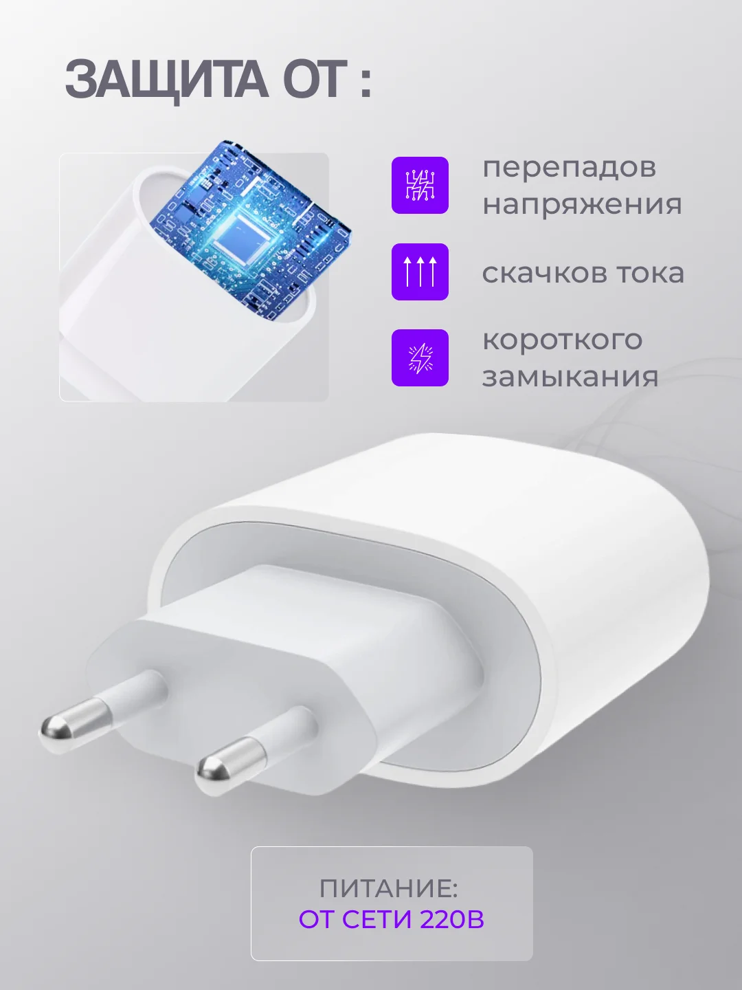 Зарядное устройство для iPhone, 20/25w, быстрая зарядка с кабелем Type-C - Lightning, блок
