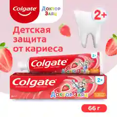 Детская зубная паста Colgate "Доктор Заяц", со вкусом клубники, 50 мл