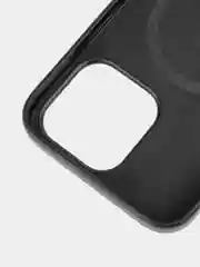 Черный чехол MagSafe для iPhone 15, 13, Pro Max Plus Mini кожаный BROSCORP экокожа, защита камер