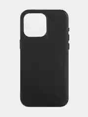 Черный чехол MagSafe для iPhone 15, 13, Pro Max Plus Mini кожаный BROSCORP экокожа, защита камер