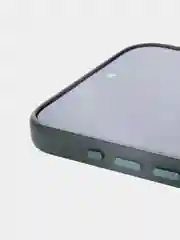 Тёмно-зелёный чехол MagSafe для iPhone 15, 13, Pro Max Plus Mini кожаный BROSCORP экокожа, защита камер