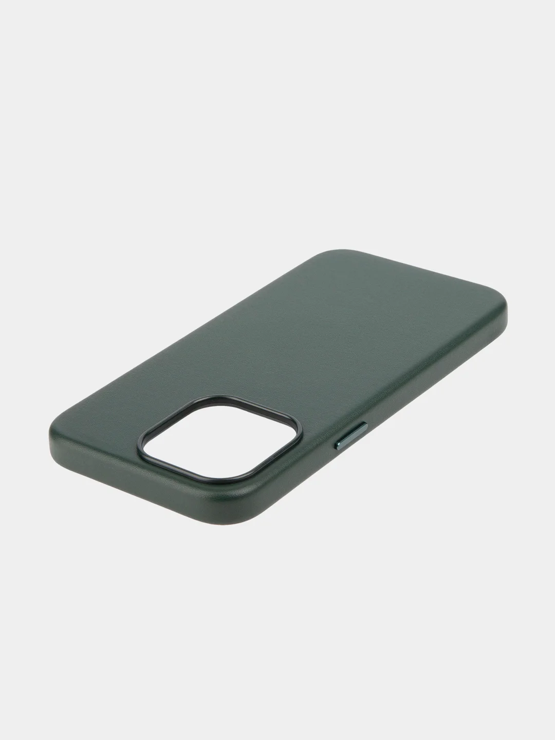 Тёмно-зелёный чехол MagSafe для iPhone 15, 13, Pro Max Plus Mini кожаный BROSCORP экокожа, защита камер