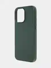 Тёмно-зелёный чехол MagSafe для iPhone 15, 13, Pro Max Plus Mini кожаный BROSCORP экокожа, защита камер