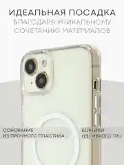 Прозрачный чехол MagSafe для iPhone 15/ 15 Plus/ 15 Pro/ 15 Pro Max пластиковый с силиконом BROSCORP
