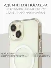 Прозрачный чехол MagSafe для iPhone 15/ 15 Plus/ 15 Pro/ 15 Pro Max пластиковый с силиконом BROSCORP