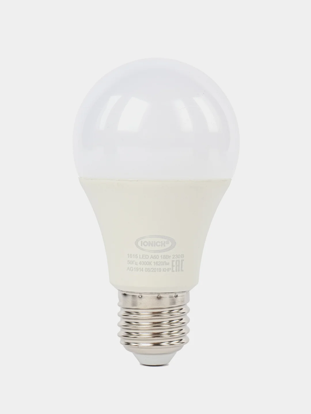 Светодиодная LED лампа IONICH A65 E27 24W(2160lm) 6400К 65x126 матовая /пластик/алюм