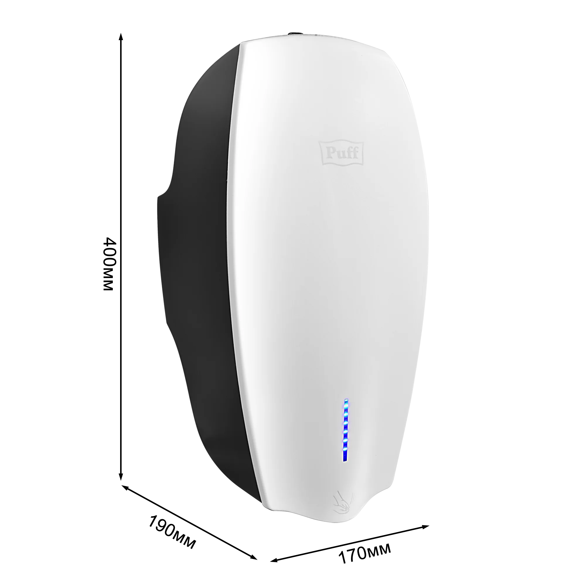 Белый 1401.397 Электросушитель для рук "Puff-8940", с UV, белый, 1,2 кВт