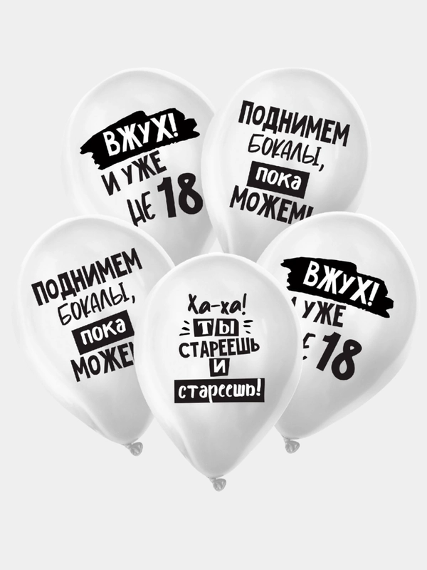 Набор воздушных шариков на День Рождения с юмором, 5 штук