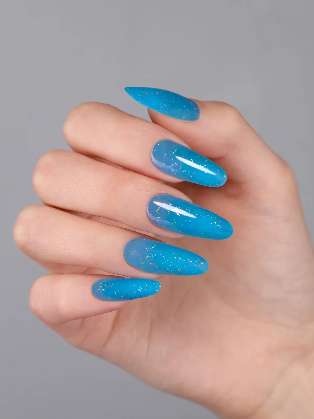 Голубой гель лак Foxy Expert LOLLIPOP светящийся в темноте 8ml