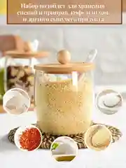 Баночки для специй, набор керамических банок с крышкой и ложкой, набор для кухни