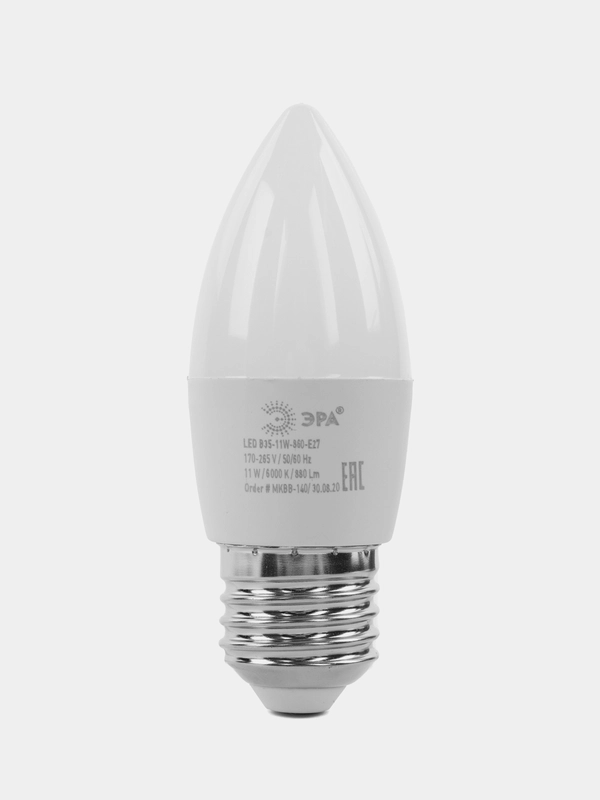 Лампа светодиодная ЭРА STD LED B35-11W-840-E27 E27 11Вт свеча 4500/6500