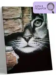 Картина по номерам на холсте с подрамником 40*50 "Скрытый кот"