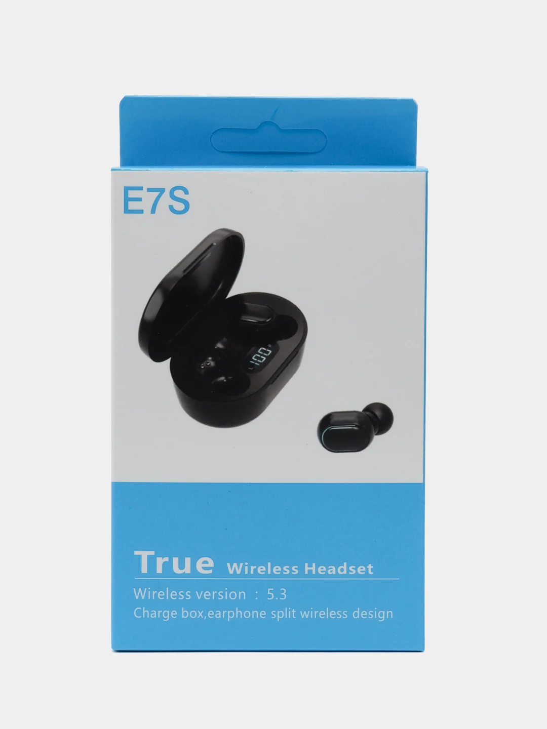 Голубой наушники беспроводные E7S Bluetooth с шумоподавлением