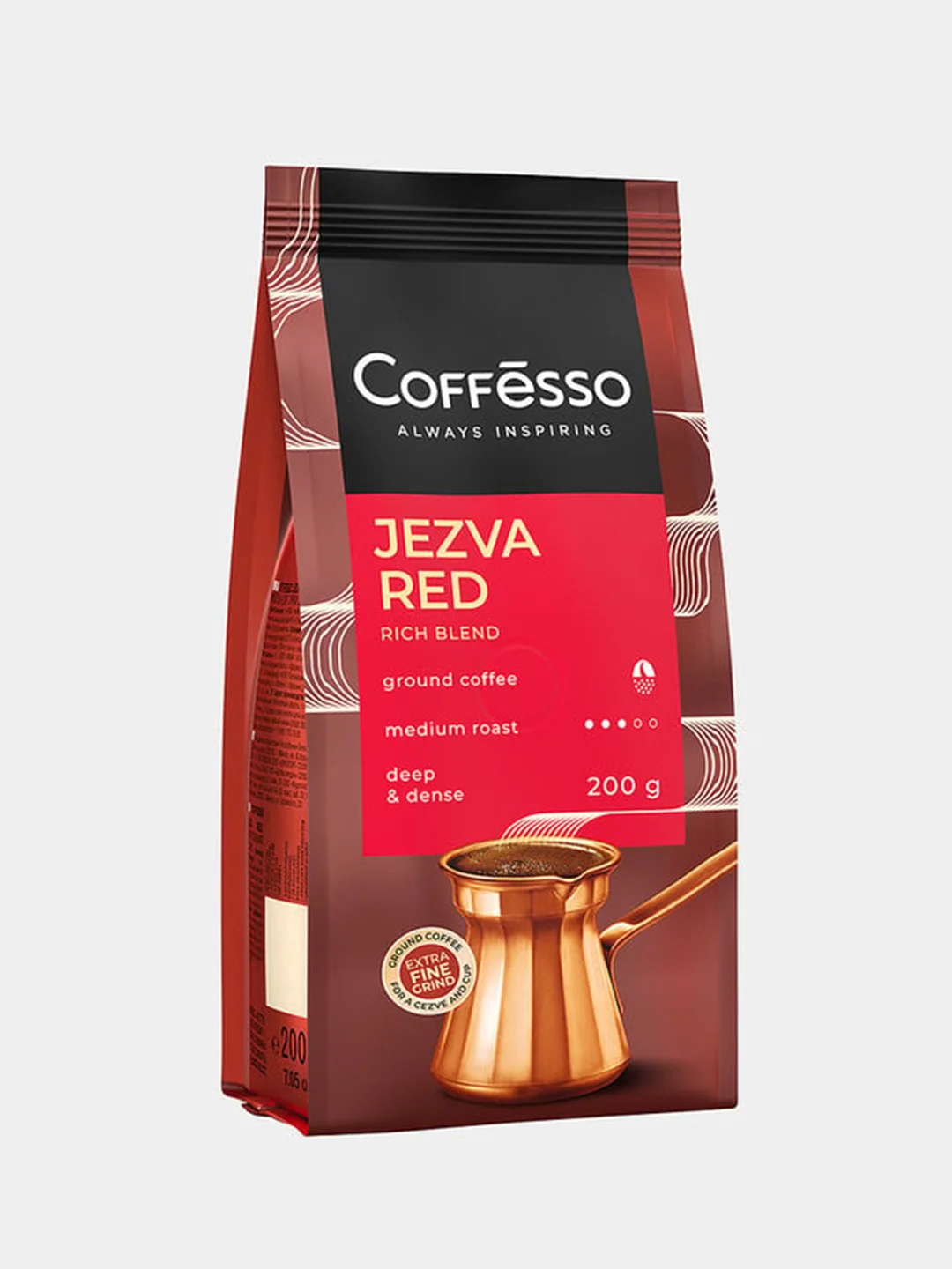 Кофе молотый Coffesso JEZVA RED, арабика и робуста ,200 г