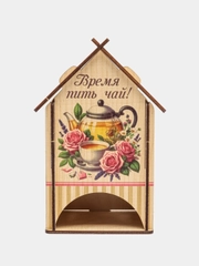 Чайный домик Время пить чай! (11*10*16,5см) Фанера, УФ печать. Без сборки. ТМ Канышевы