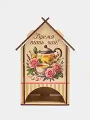 Чайный домик Время пить чай! (11*10*16,5см) Фанера, УФ печать. Без сборки. ТМ Канышевы
