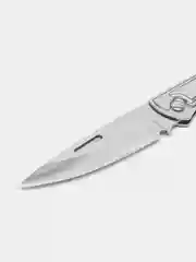 Серый нож складной с карабином, нож туристический из нержавеющей стали мини брелок