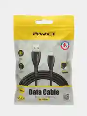 Черный кабель Lightning Apple 8pin черный 2,5A/5V для смартфонов Awei CL-115L