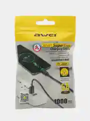 Черный кабель 5A для смартфона USB в Type-C черный Awei CL-110T super fast charge