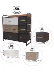 Комод для вещей для узких проходов Estares COMMOD 3F-7D-MIXBROWN-80x29x79 , 7 ящиков