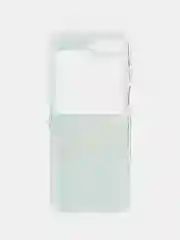 Голубой чехол на Samsung Galaxy Z Flip 6 / Самсунг Z Flip 6 прозрачный, с рисунком, защита камеры