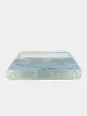 Голубой чехол на Samsung Galaxy Z Flip 6 / Самсунг Z Flip 6 прозрачный, с рисунком, защита камеры