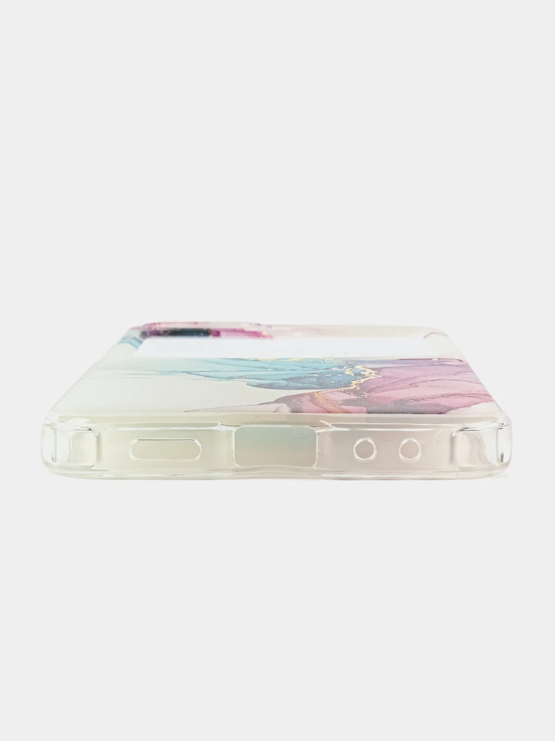 Ледяной чехол на Samsung Galaxy Z Flip 6 / Самсунг Z Flip 6 прозрачный, с рисунком, защита камеры
