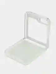 Тёмно-коричневый чехол на Samsung Galaxy Z Flip 6 / Самсунг Z Flip 6 прозрачный, с рисунком, защита камеры