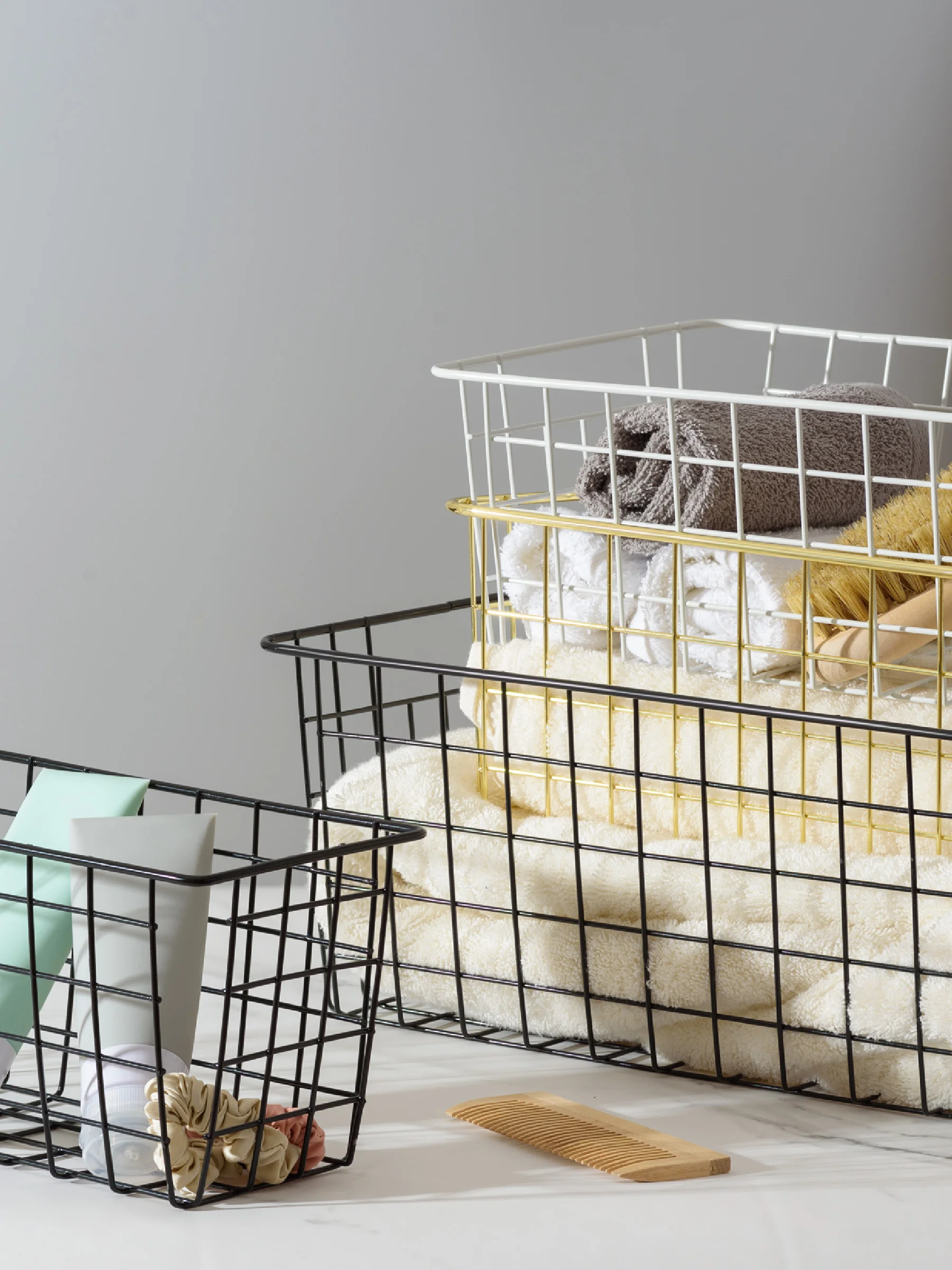 Золотой корзина для хранения Birdhouse, металлическая 36х27х15 см