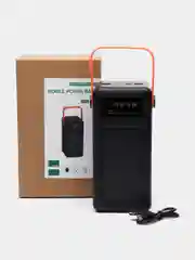 Черный внешний аккумулятор повербанк 80000 mAh с кабелями