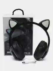 Черный наушники беспроводные детские STN-28 PRO с ушками