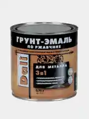 ДАЛИ Грунт-эмаль по ржавчине гладкая, цвет Серебристый алюминий, 0,75 л