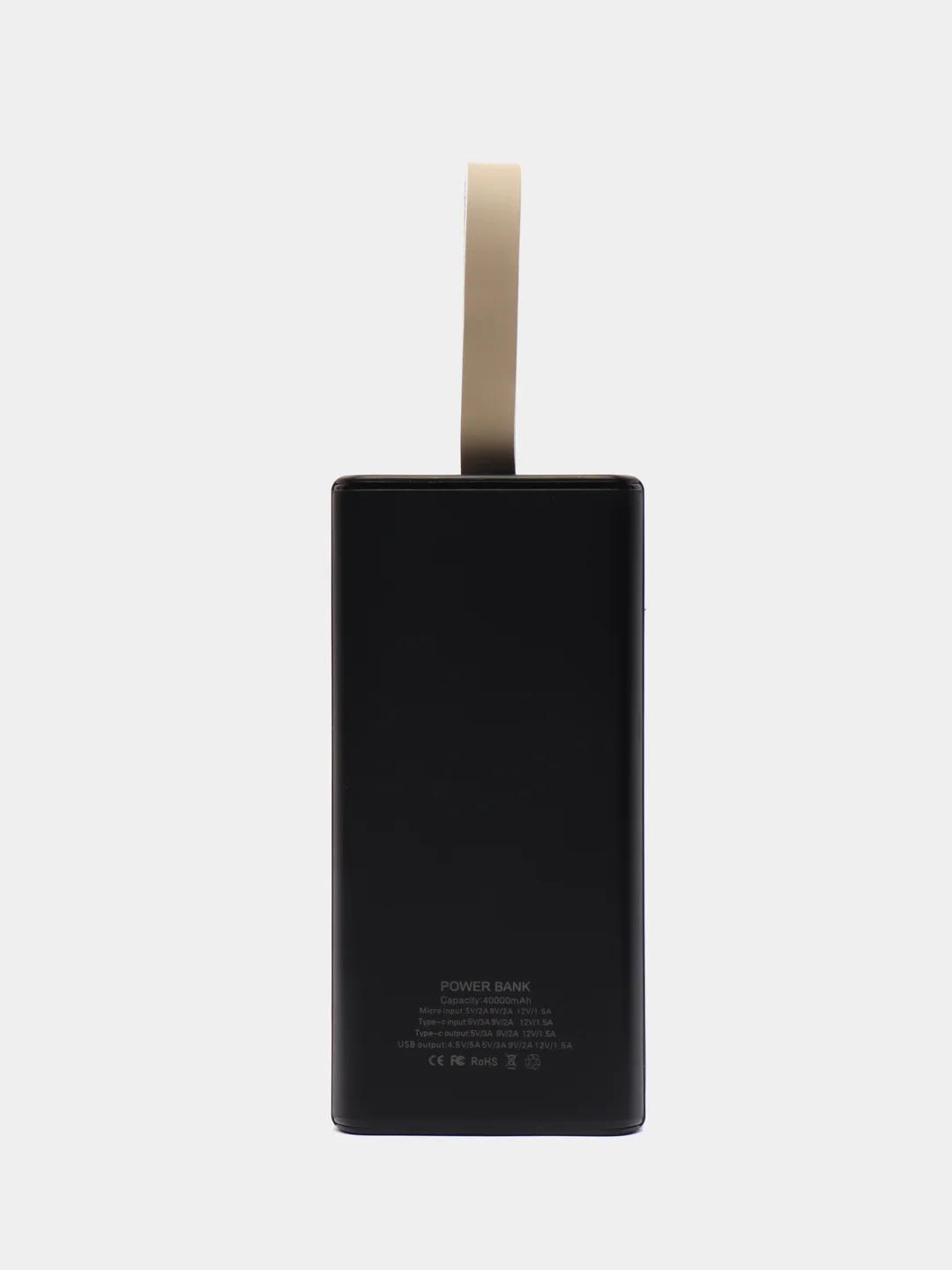 Черный внешний аккумулятор повербанк 40000 mAh для телефона