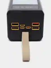 Черный внешний аккумулятор повербанк 50000 mAh для телефона
