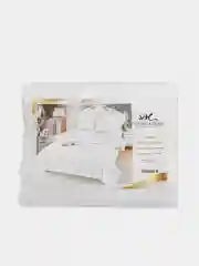 Белый комплект постельного белья с одеялом-покрывалом Евро, Bella Home