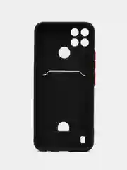 Хром чехол Realme C21Y Realme C25Y Реалми С21у С25у с карманом для карт, прозрачный