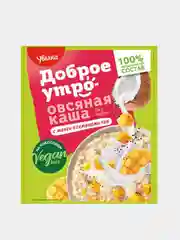 Каша овсяная Увелка, на основе кокосового напитка, с манго и семенами чиа, 20 штук по 40г