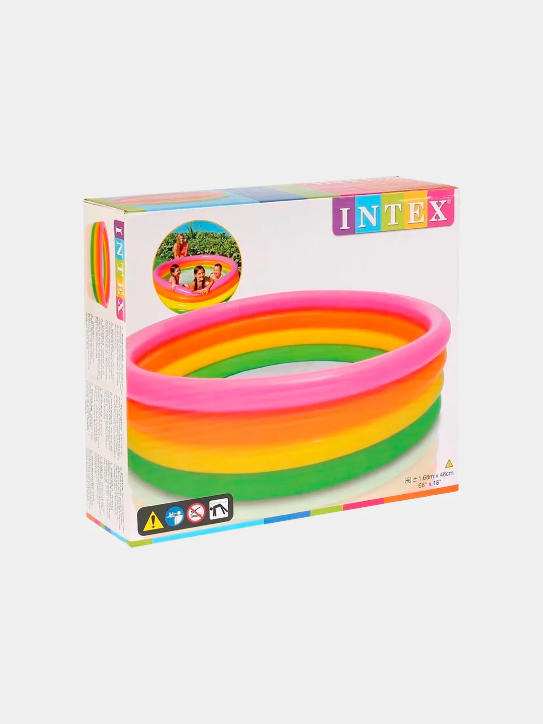 Надувной бассейн Intex "Радуга", детский, 168 х 46 см, 780 л, от 3 лет