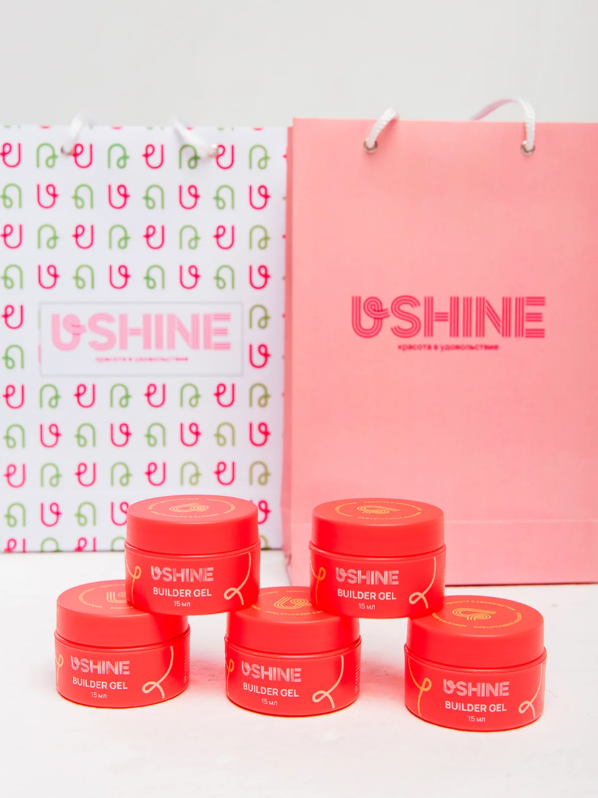 Гель для наращивания ногтей USHINE 15 мл укрепляющий