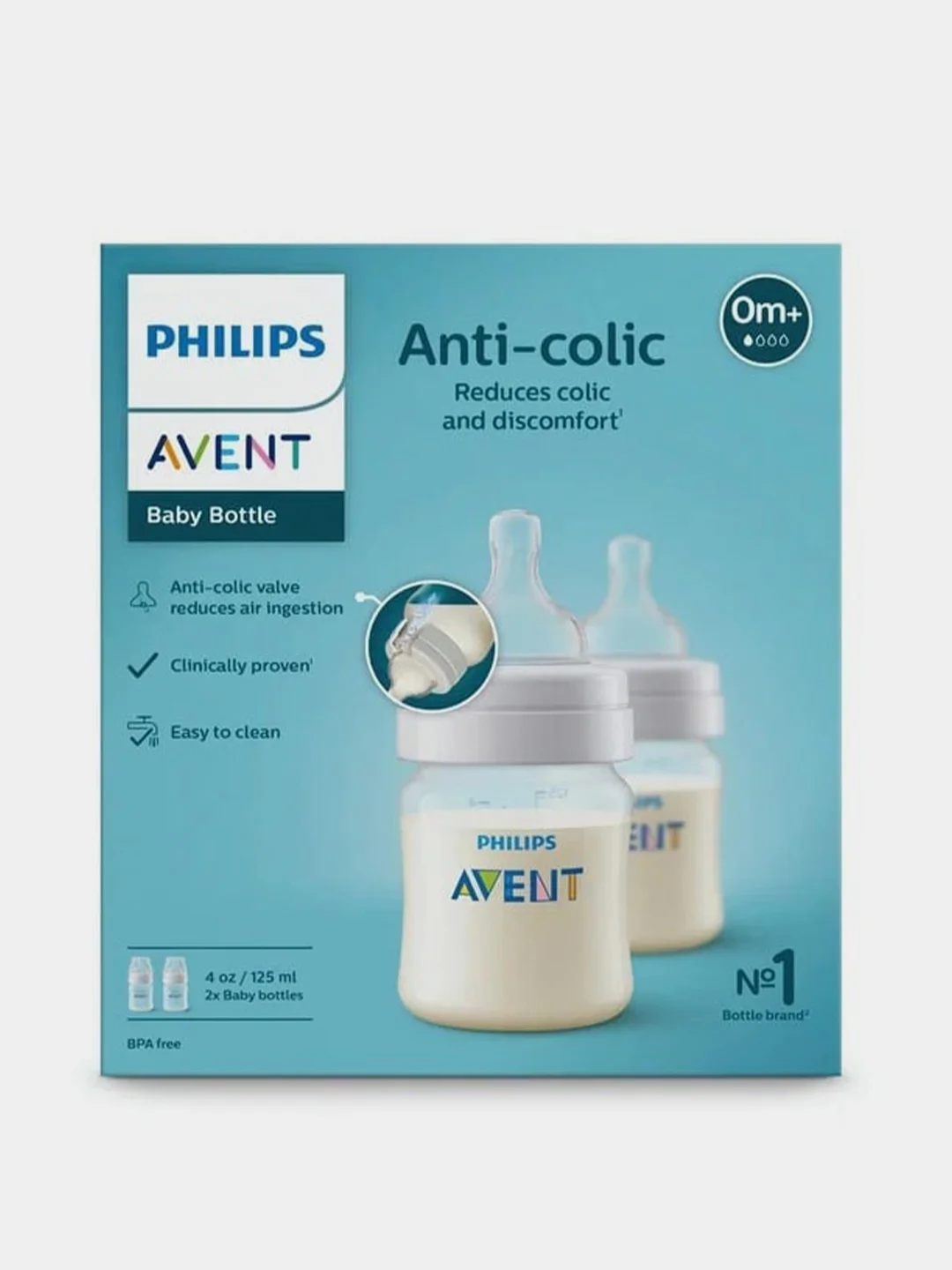 Бутылочка для кормления Philips Avent Anti-colic, с рождения, 125 мл, 2 штуки