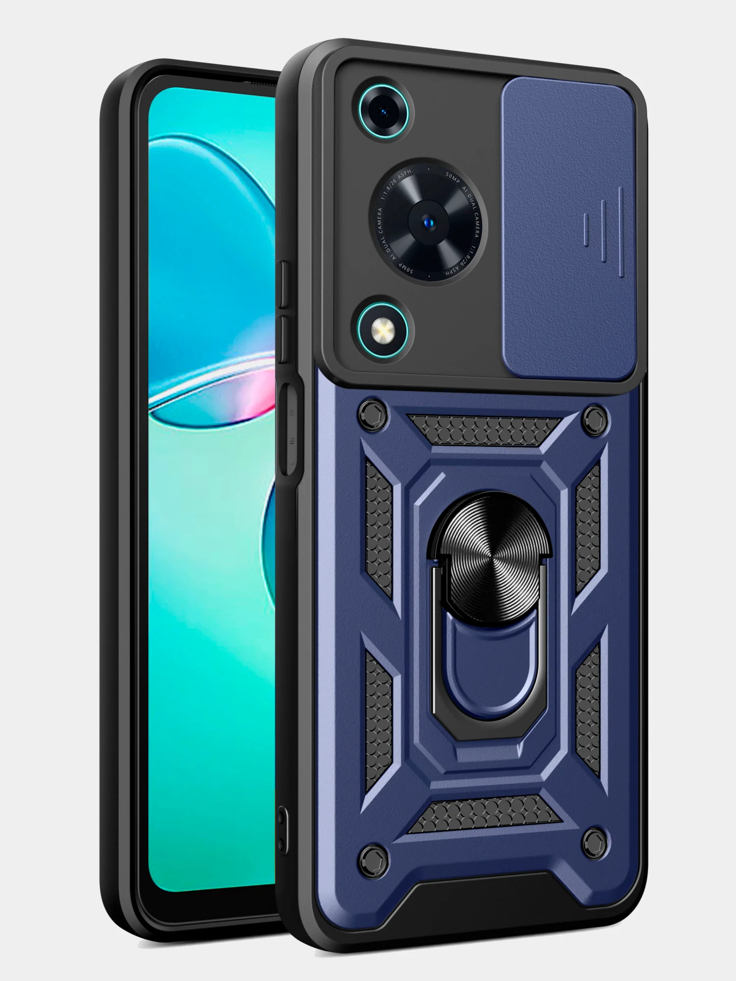 Темно-синий чехол противоударный armors для Huawei Nova Y72 / Хуавей Нова У72 с защитой камеры