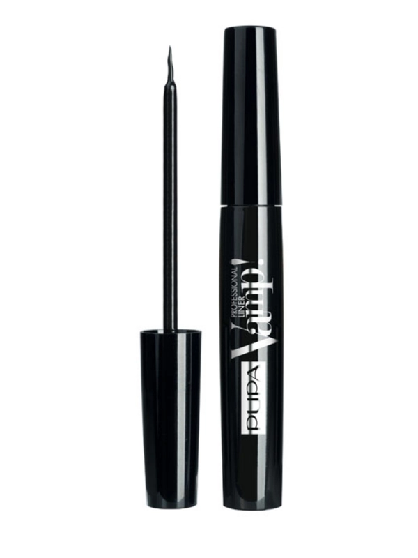 PUPA Подводка для глаз тон 100 водостойкая с кистью VAMP! PROFESSIONAL LINER, черный