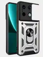 Серебряный чехол противоударный armors для Xiaomi Poco X6 5G и Xiaomi Redmi Note 13 Pro 5G