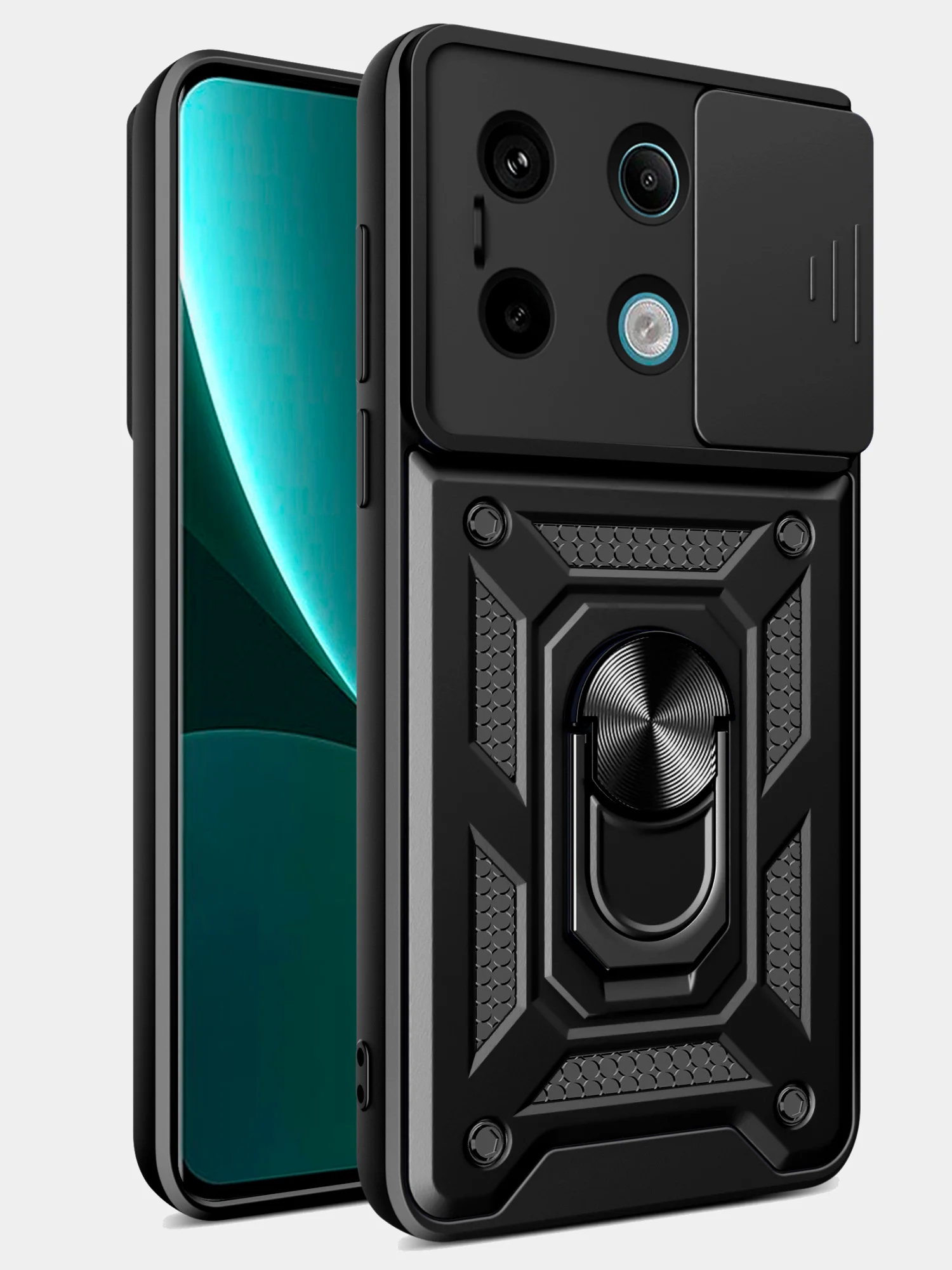 Черный чехол противоударный armors для Xiaomi Poco X6 5G и Xiaomi Redmi Note 13 Pro 5G