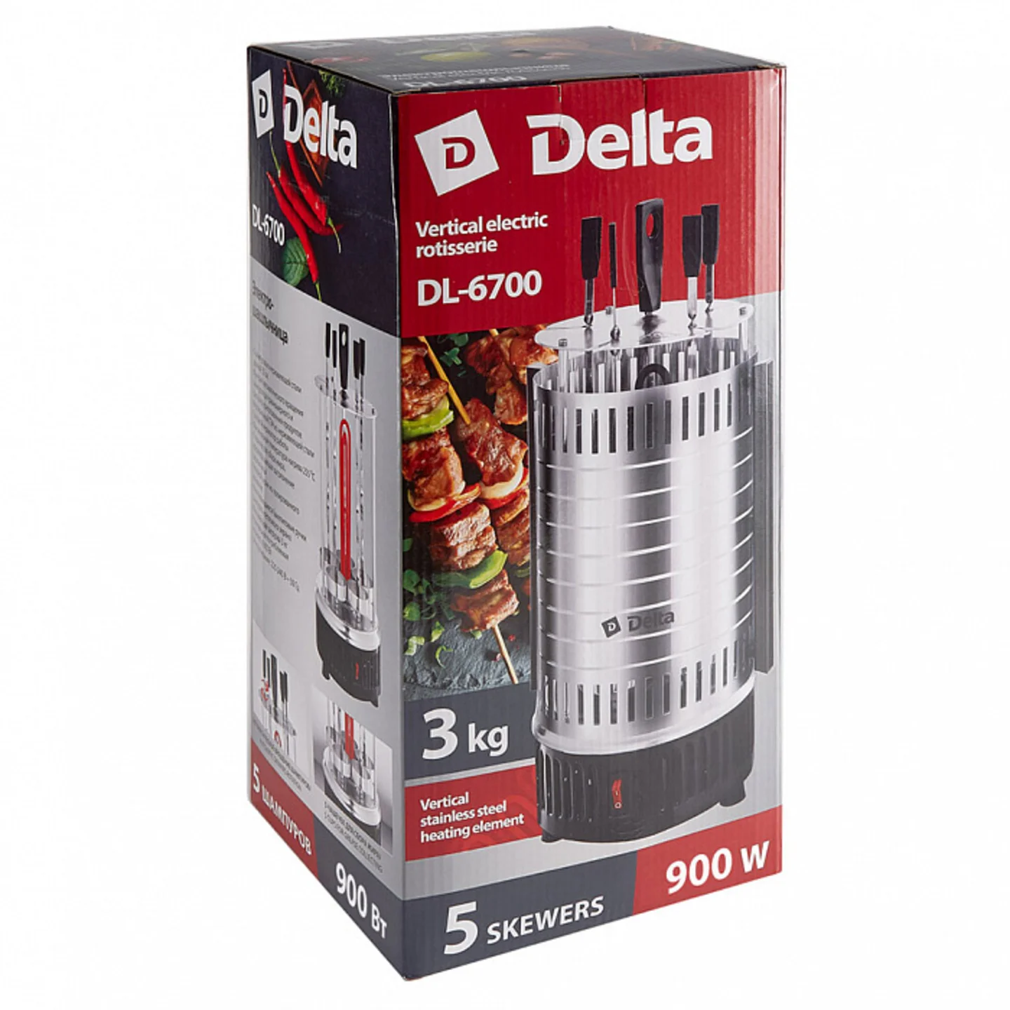 Электрошашлычница Delta DL-6700 на 5 шампуров
