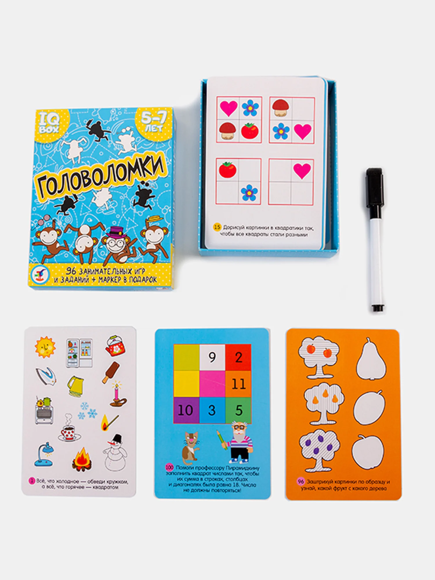 Настольная игра IQ Box "Головоломки", 5-7 лет, Дрофа-Медиа