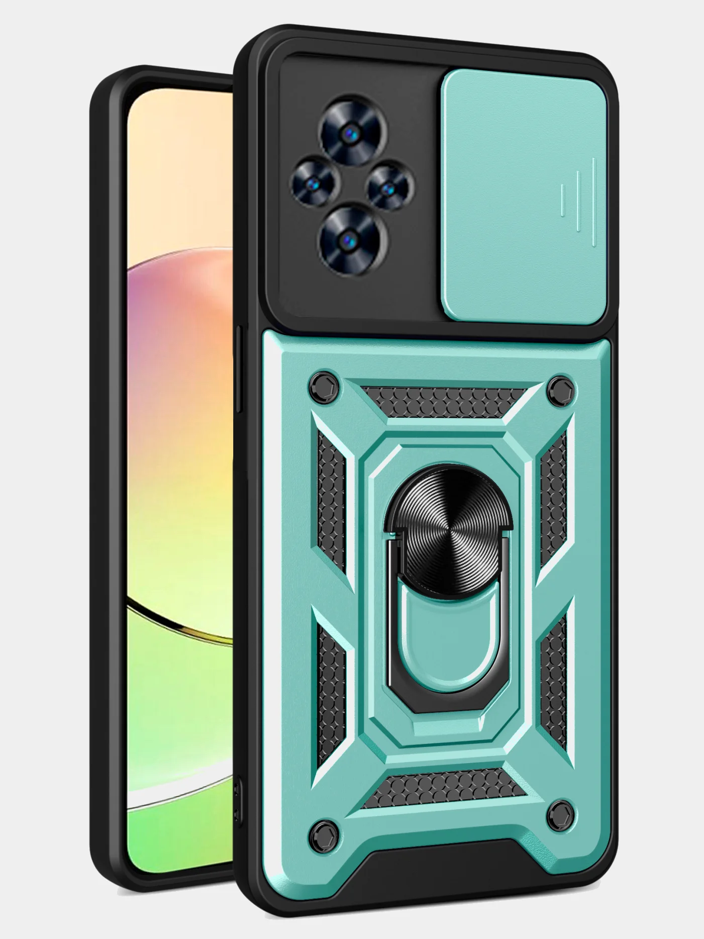 Зеленый чехол противоударный armors для Realme C67 4G / Реалми С67 4G с защитой камеры