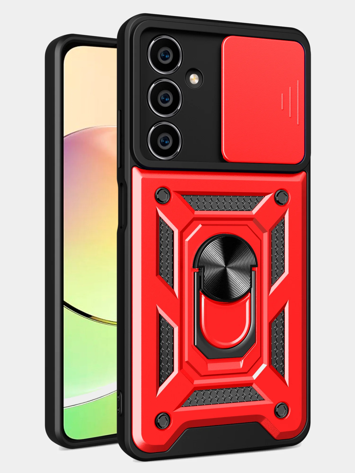 Красный чехол противоударный armors для Samsung A05S / Самсунг А05S с защитой камеры